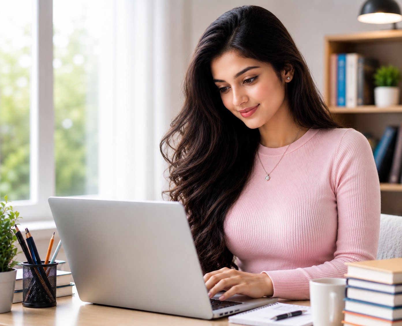 Student studying for scholarship test